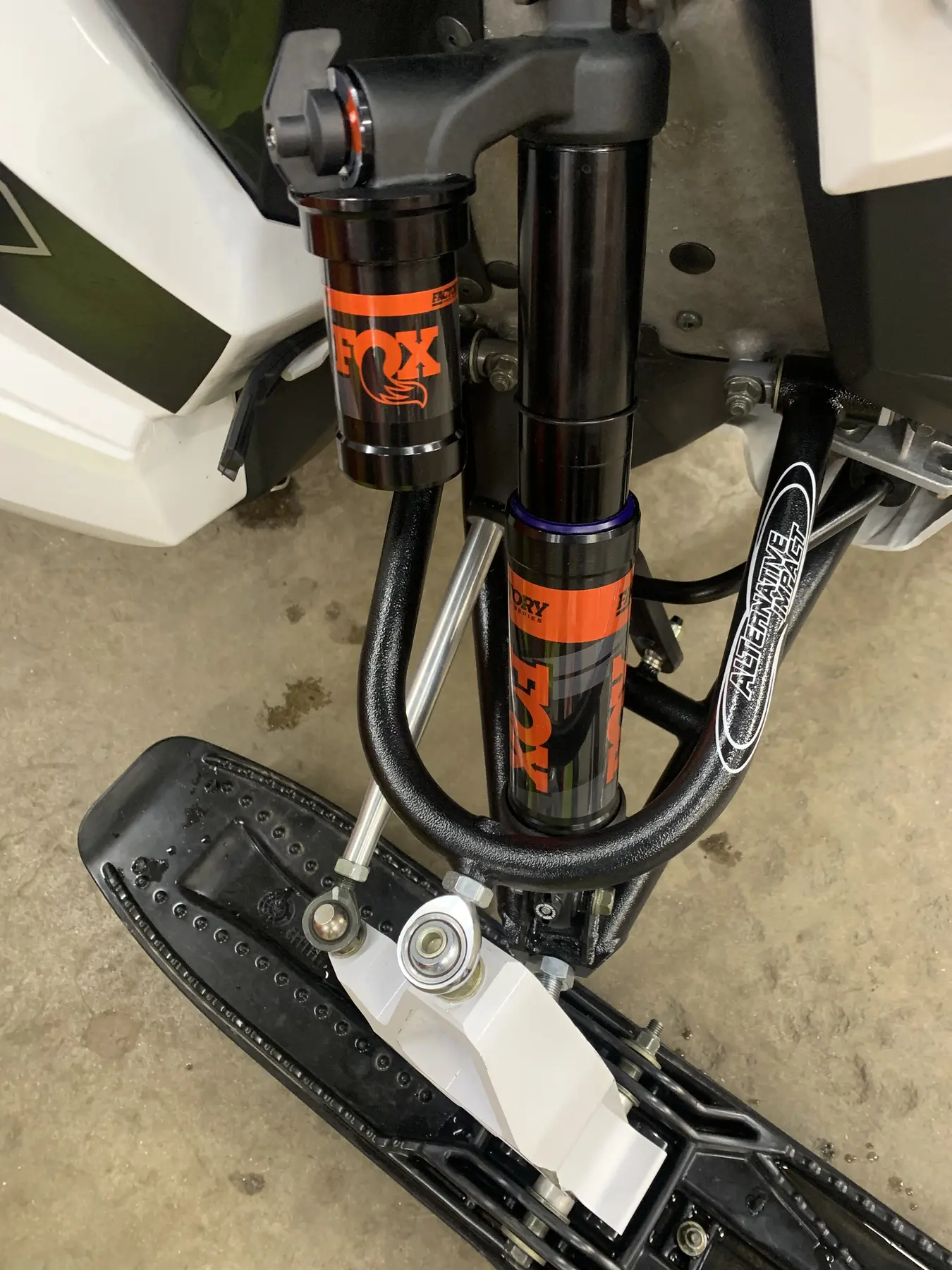 Polaris snowmobile front suspension service detail